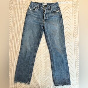 AGOLDE Riley High Rise Straight Crop in Frequency, 25